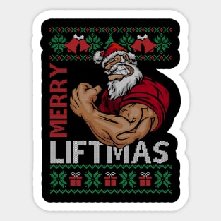 Merry Liftmas Ugly Christmas Gym Workout Gift Mens 3 Sticker